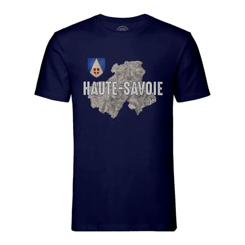 T-Shirt Homme Col Rond Haute Savoie 74 Département Carte Ancienne Alpes Ski