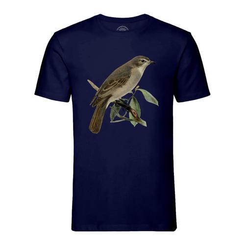 T-Shirt Homme Col Rond Oiseau Perché Planches Biologie Faune Illustration Ancienne