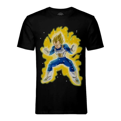 T-Shirt Homme Col Rond Dragon Ball Super Vegeta Super Saiyan Cheveux Blond S'énerve Aura De Puissance Anime Manga Japon