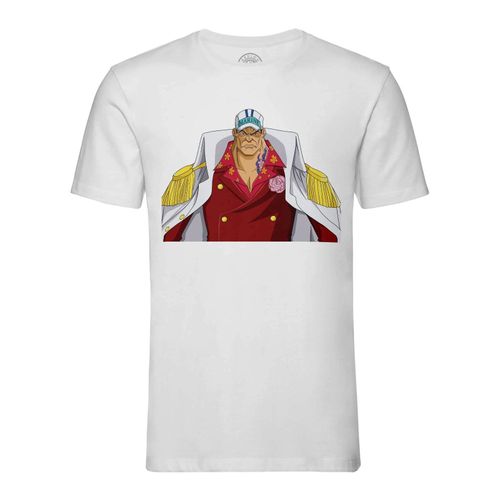T-Shirt Homme Col Rond One Piece Admiral Akainu Marines Manga Anime Japon