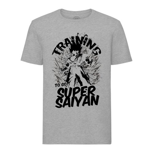 T-Shirt Homme Col Rond Training To Go Super Sayan Dragon Ball Z Goku Dbz Manga Anime