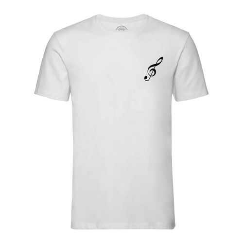 T-Shirt Homme Col Rond Clef De Sol Musique Solfège Partition
