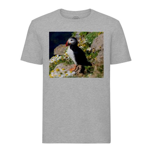 T-Shirt Homme Col Rond Macareux Fraterculini Oiseau Marin Rare Animal Sauvage