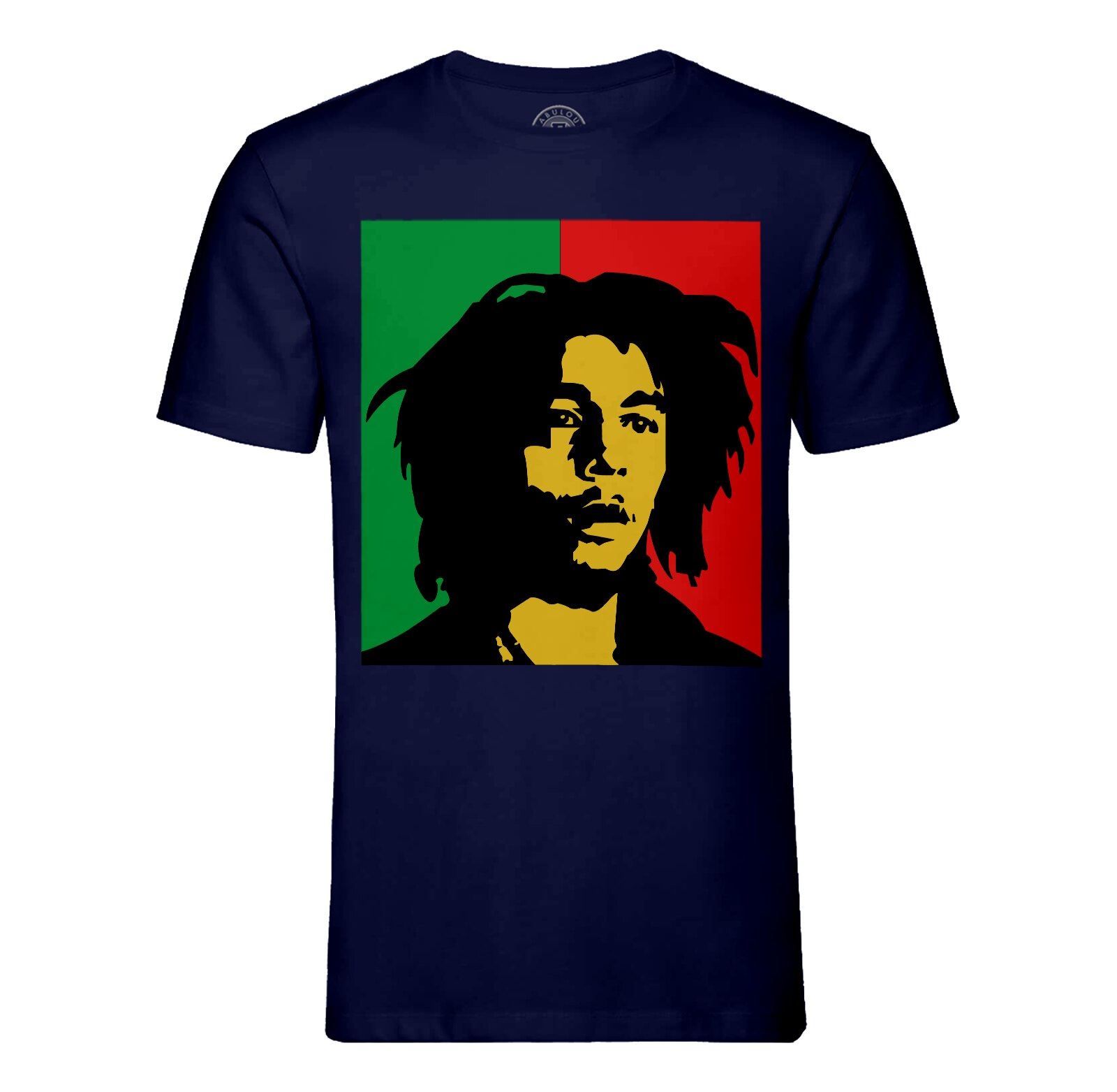 T-Shirt Homme Col Rond Bob Marley Reggae Drapeau Rasta Jamaique Musique