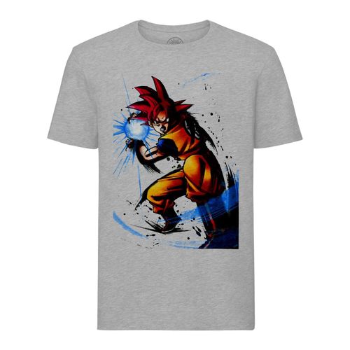 T-Shirt Homme Col Rond Dragon Ball Super Goku Go Kamehame Anime Manga