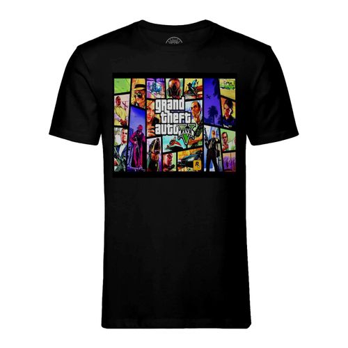 T-Shirt Homme Col Rond Gta 5 Mosaique Jeux Video