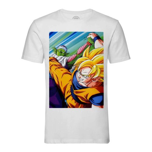 T-Shirt Homme Col Rond Goku Contre Santan Petit Coeur Dragon Ball Z Manga Dbz