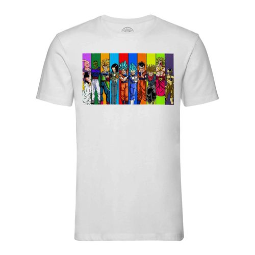 T-Shirt Homme Col Rond Dragon Ball Super Saiyans Anime Manga Japon