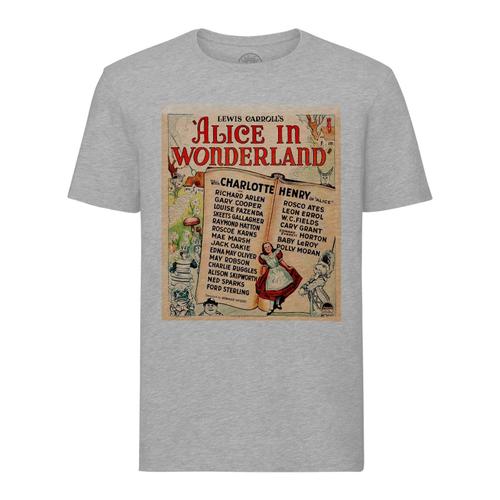 T-Shirt Homme Col Rond Alice Aux Pays Des Merveilles Gary Cooper Vieille Affiche Film Rétro Poster Cinéma Vintage