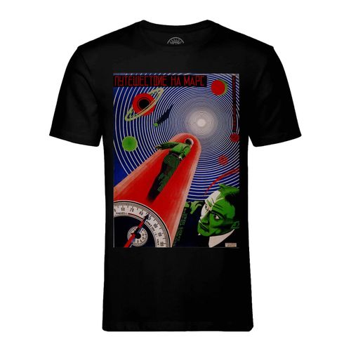 T-Shirt Homme Col Rond Un Jour Sur Mars Vieille Affiche Russe De Film Rétro Poster Cinéma Vintage
