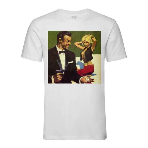 T-Shirt Homme Col Rond Peinture James Bond 007 Sean Connery Art