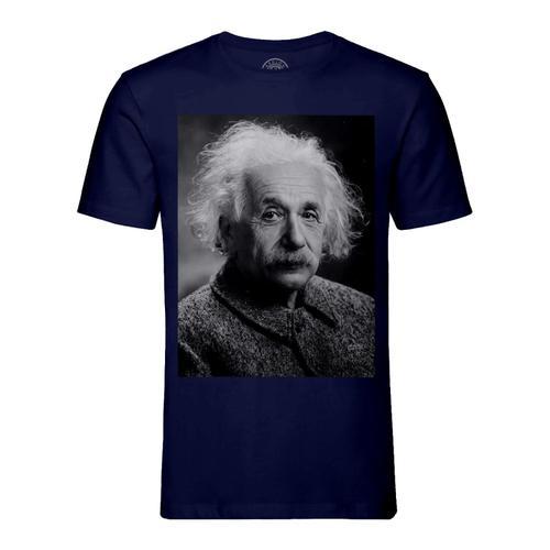 T-Shirt Homme Col Rond Albert Einstein Scientifique Photo De Star Célébrité Sciences Original 1