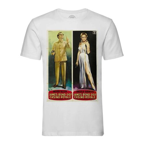 T-Shirt Homme Col Rond Casino Royale Vieille Affiche De Film Rétro Poster Cinéma Vintage