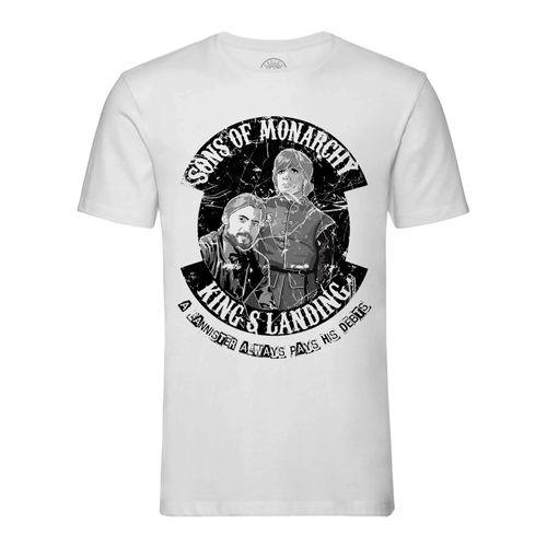 T-Shirt Homme Col Rond Game Of Geek Sons Of Monarchy James Et Tyrion Lannister Always Pays His Debts Game Of Thrones Humour