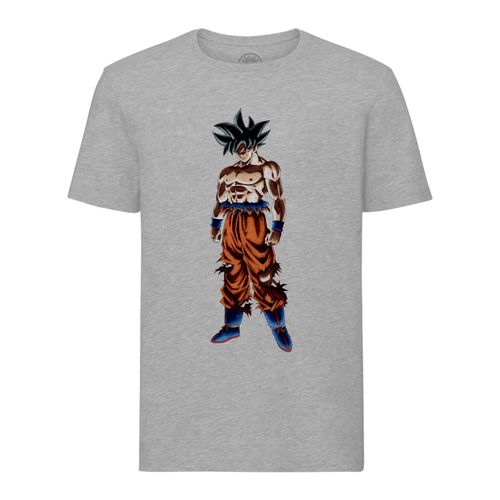 T-Shirt Homme Col Rond Dragon Ball Super Son Goku Déterminé Anime Manga Japon