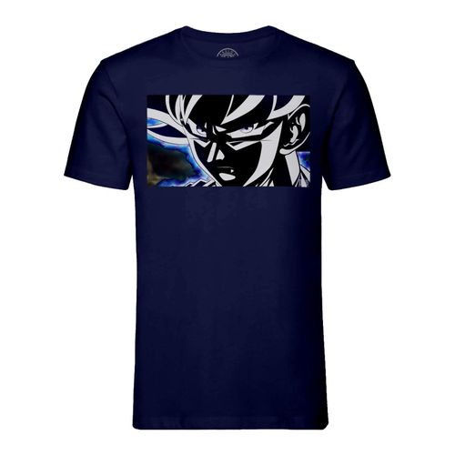 T-Shirt Homme Col Rond Dragon Ball Super Goku Aura Bleue Anime Manga Japon
