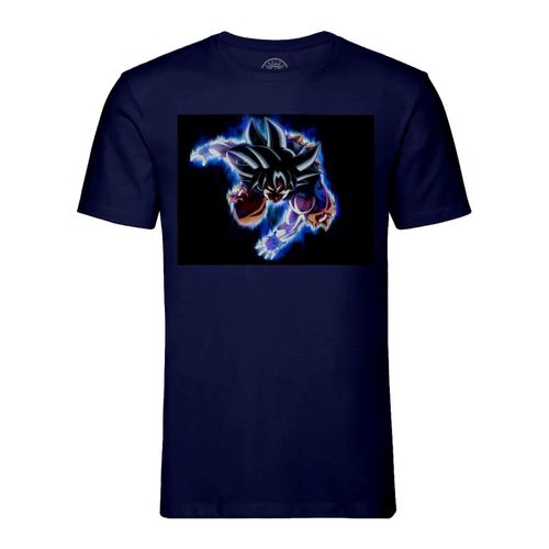 T-Shirt Homme Col Rond Dragon Ball Super Son Goku Master Super Saiyan Ultra Instint 4 Sur Fond Noir Anime Manga Japon