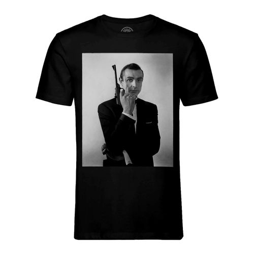 T-Shirt Homme Col Rond Sean Connery As James Bond Acteur Photo De Star Célébrité Vieux Cinéma Original