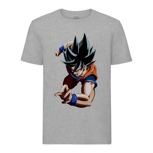 T-Shirt Homme Col Rond Dragon Ball Super Son Goku Attaque Anime Manga Japon