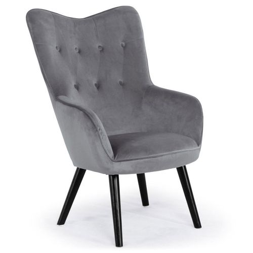 Paris Prix - Fauteuil Design En Velours "Artic" 100cm Gris