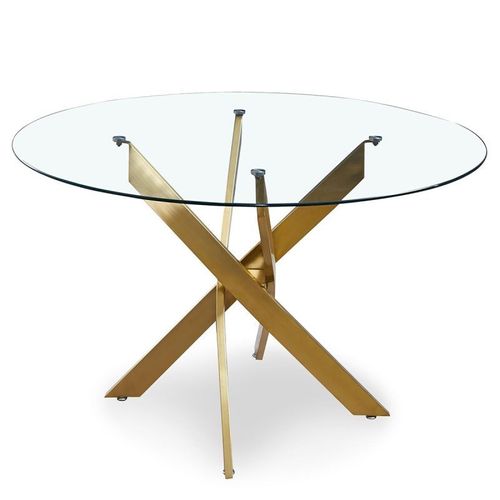Paris Prix - Table De Repas Ronde Design "Rixa" 120cm Or