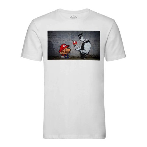 T-Shirt Homme Col Rond Street Art Mario Graffiti