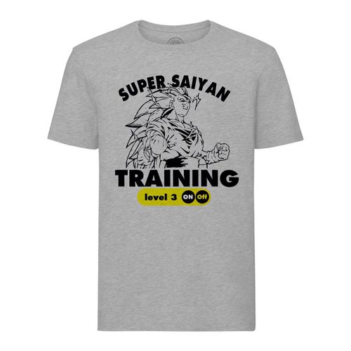 T-Shirt Homme Col Rond Training Super Sayan Level 3 Dragon Ball Z Dbz Manga Anime Goku