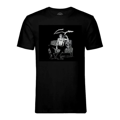 T-Shirt Homme Col Rond One Piece Sanji Vin Smoke Noir Et Blanc Manga Anime