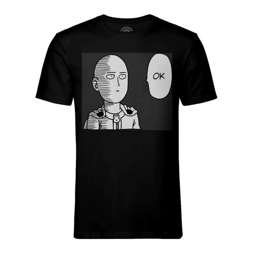 T-Shirt Homme Col Rond One Punch Man Ok Saitama Manga Anime Chauve