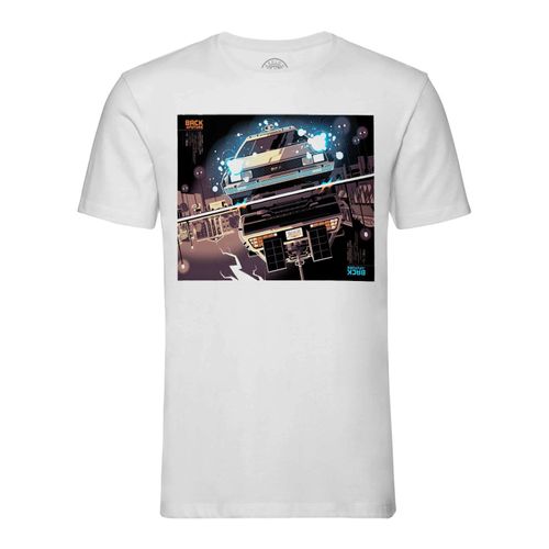 T-Shirt Homme Col Rond Delorean Dmc-12 Retour Vers Le Futur Miroir Flaque
