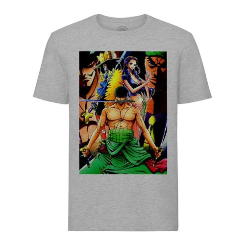 T-Shirt Homme Col Rond Roronoa Zoro Manga One Piece Oeil De Faucon