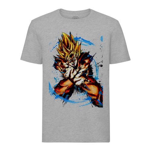T-Shirt Homme Col Rond Goku Super Saiyan Kameha Dragon Ball Dbz Manga