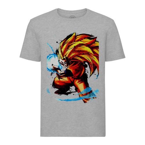 T-Shirt Homme Col Rond Sangoku Super Saiyan Mode 3 Dragon Ball Z Manga Anime Japon