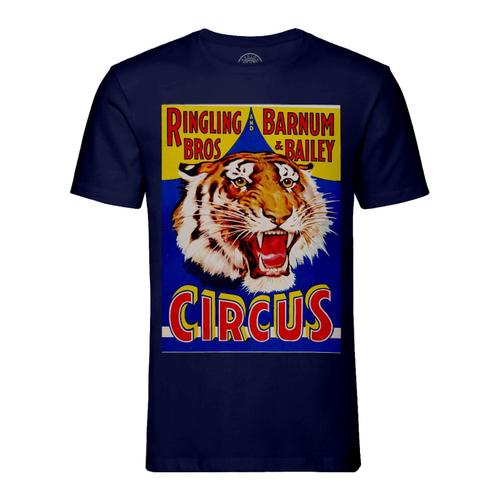 T-Shirt Homme Col Rond Circus Cirque Tigre Affiche Vintage