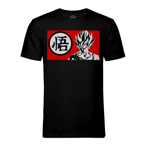 T-Shirt Homme Col Rond Dragon Ball Dbz San Goku Kanji Manga Anime Japon