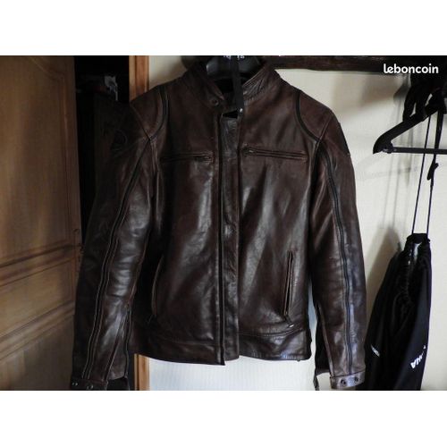 Blouson En Cuir Helston De Taille Xl Avec Sa Doublure ! Très Peux Servi Car Trop Grand Pour Moi