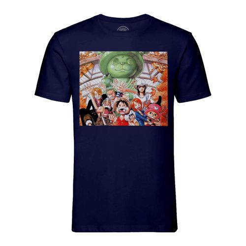 T-Shirt Homme Col Rond One Piece Manga Statue Chopper Pirate Anime
