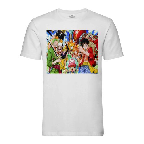 T-Shirt Homme Col Rond One Piece Manga Luffy Zoro Sanji Chopers Nami
