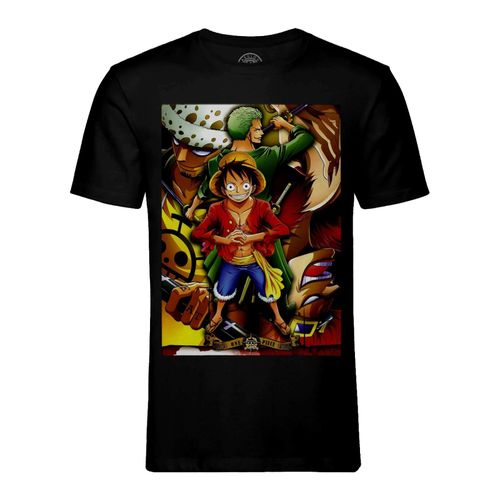 T-Shirt Homme Col Rond One Piece Luffy Tragalga Zoro Pirates Manga