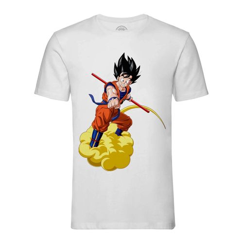 T-Shirt Homme Col Rond Dragon Ball Z Goku Sur Un Nuage Manga Anime 90's