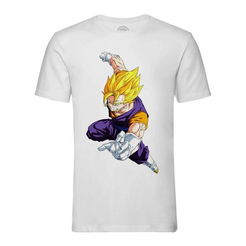 T-Shirt Homme Col Rond Dragon Ball Z Vegeto Coup De Poing Mange Anime Japon