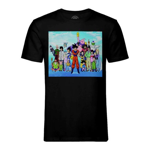 T-Shirt Homme Col Rond Dragon Ball Portrait De Famille Manga Anime Japon
