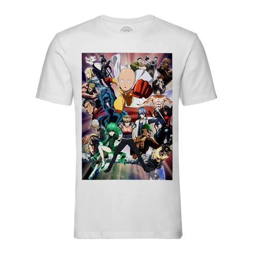 T-Shirt Homme Col Rond One Punch Man Manga Hero Chauve Saitama Anthologie