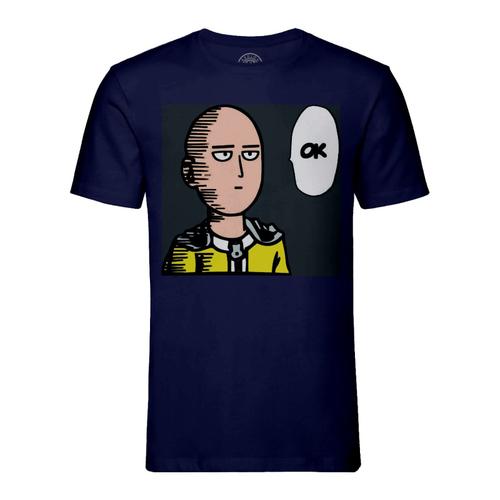 T-Shirt Homme Col Rond One Punch Man Ok Color Saitama Oklm Manga Anime