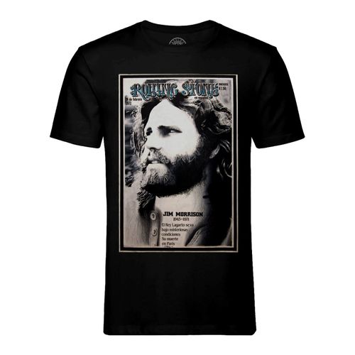 T-Shirt Homme Col Rond Couverture Rolling Stones Magazine Mort De Jim Morrison