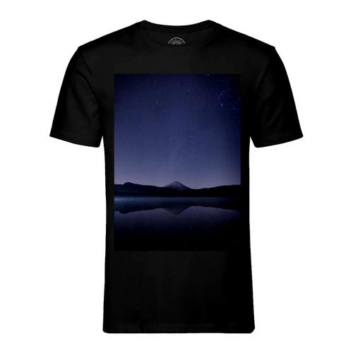 T-Shirt Homme Col Rond Reflet Dans L'eau Du Mont Fuji Japon Montagne Sacre