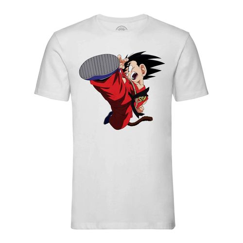 T-Shirt Homme Col Rond Goku Kick Dragon Ball Fight Sangoku Manga Dragon Ball Anime