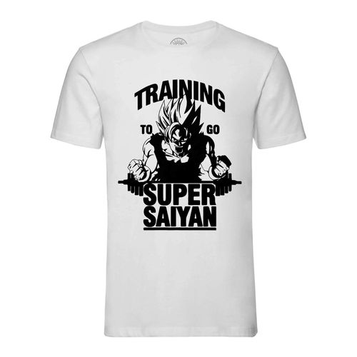 T-Shirt Homme Col Rond Trainin To Go Super Sayan Goku Sangoku Dragon Ball Z Manga