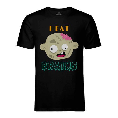 T-Shirt Homme Col Rond I Eat Brains Zombie Halloween Peur Horreur