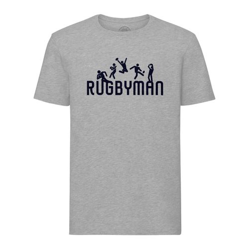 T-Shirt Homme Col Rond Rugbyman Sport Rugby Ballon Sportif Athlete France